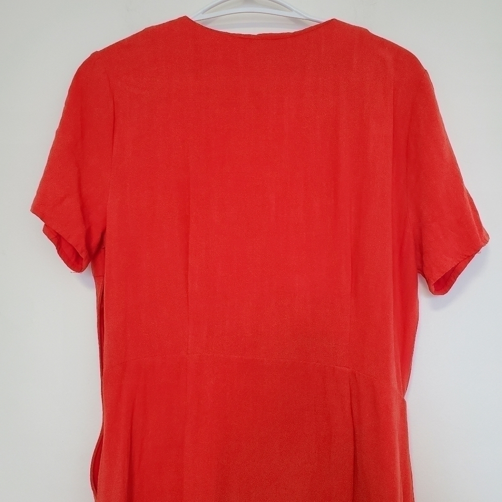 Moon River Asymmetrical Button-Down Linen Blend Mini Dress - Picture 10 of 11